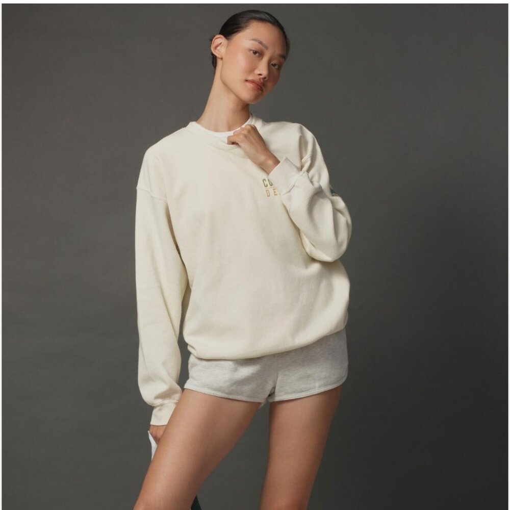 Anthropologie Back Graphic‎ Green Motif Sweatshirt Size S NEW WITH TAG